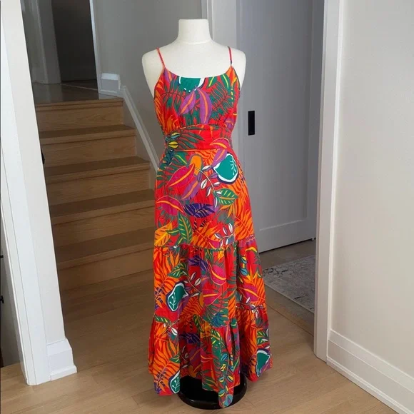 C&C California Tropical Linen Blend Maxi Dress – Size S – NWT - Picture 2 of 7